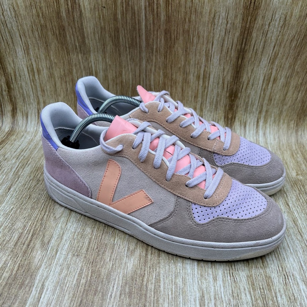 Veja V-10 Suede Multico Peach Men's Size 11 Low Top Sneakers Shoes Casual